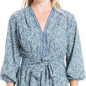 Max Studio Women's Crepe 3/4 Sleeve Tie Front Blouse